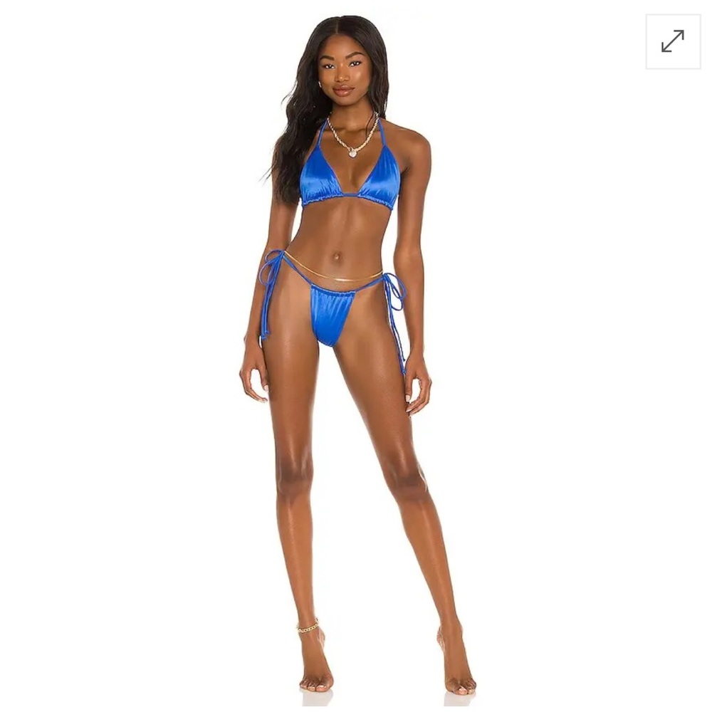 Frankie’s Bikinis Tia Satin Top and Bottom in Rain